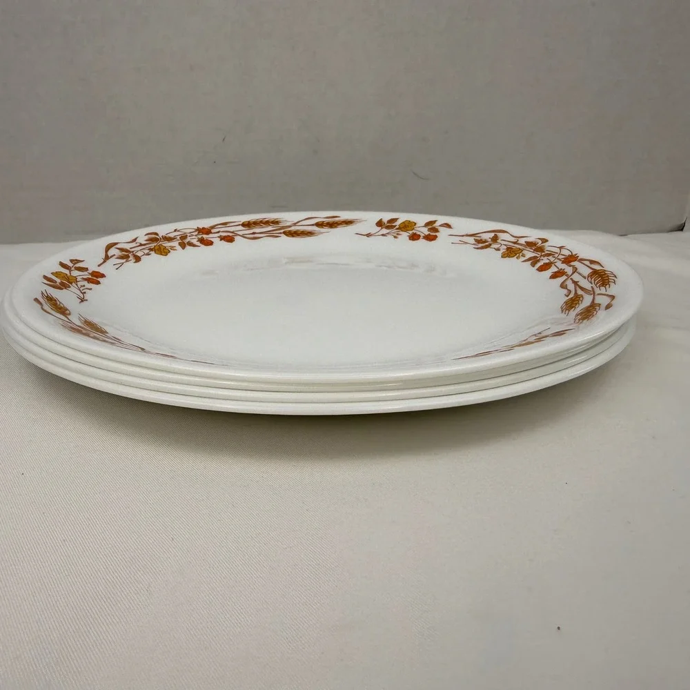 Corelle Autumn Harvest Dinner Plates Set of 4 Wheat Berries Vitrelle 10.25in
